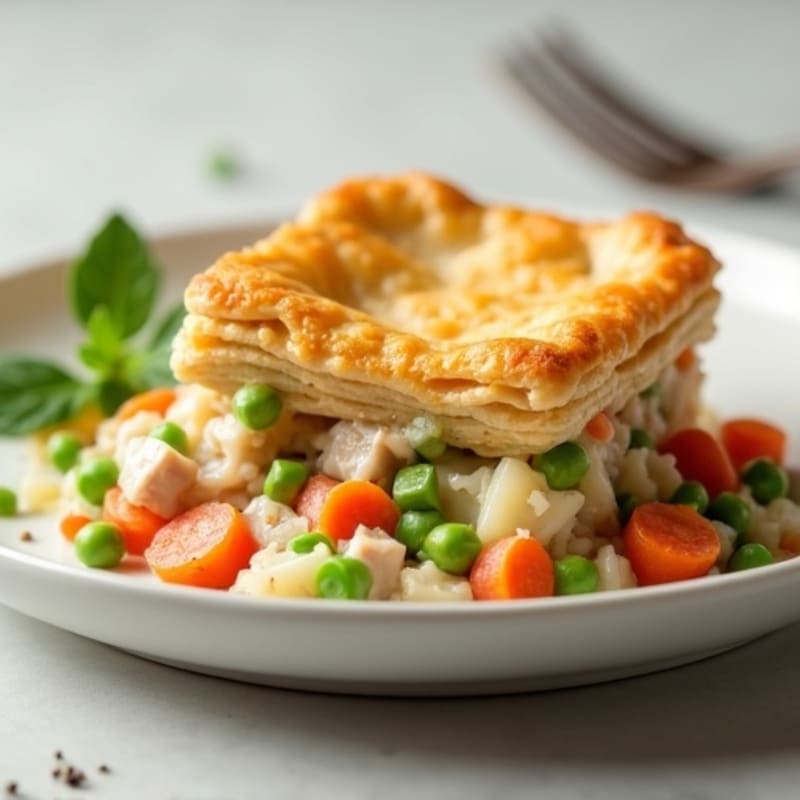Lightened-Up Creamy Turkey and Vegetable Pot Pie