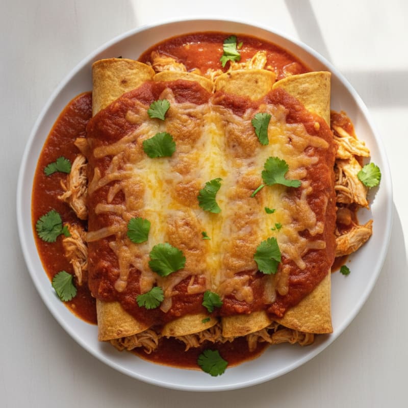 Chicken Enchiladas with Red Chili Sauce