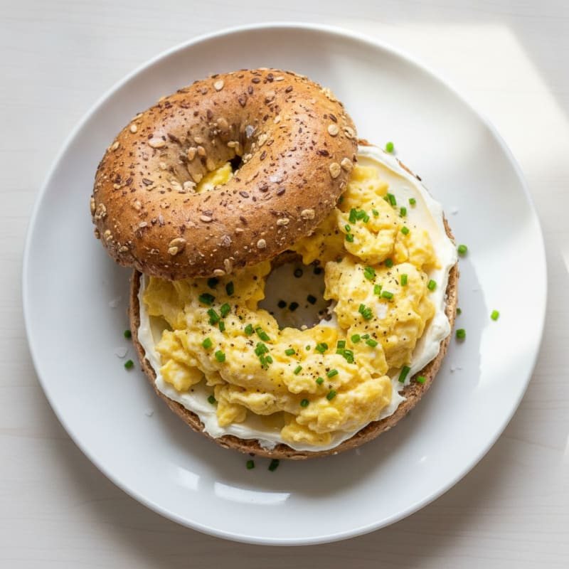 Protein-Packed Scrambled Eggs and Sprouted Bagel