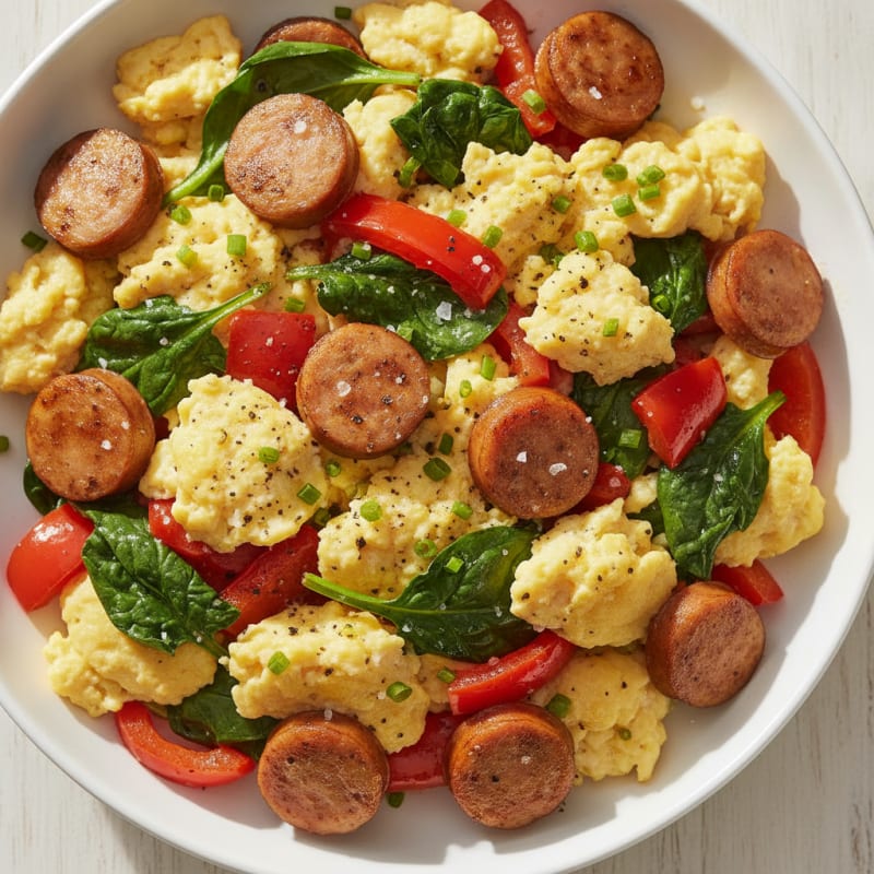 Chicken Sausage and Egg Scramble