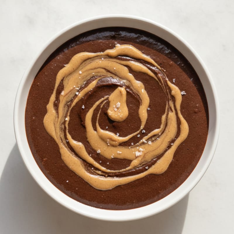 Silky Chocolate Protein Pudding with Almond Butter Swirl