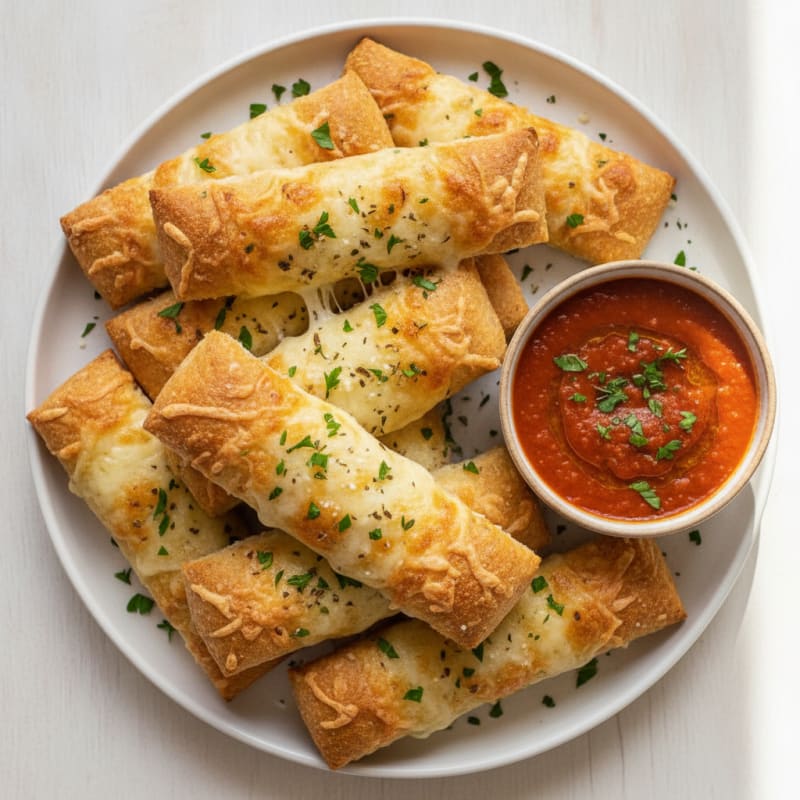 Cheesy Garlic Breadsticks with Marinara