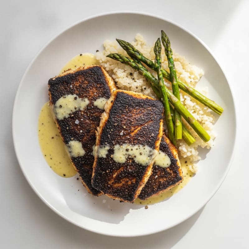Cajun Blackened Catfish with Lemon Aioli