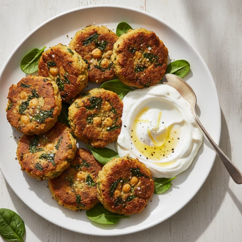 Spiced Chickpea and Spinach Patties
