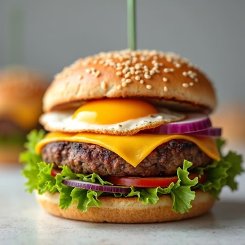 Lean Beef Burger with Crisp Veggies