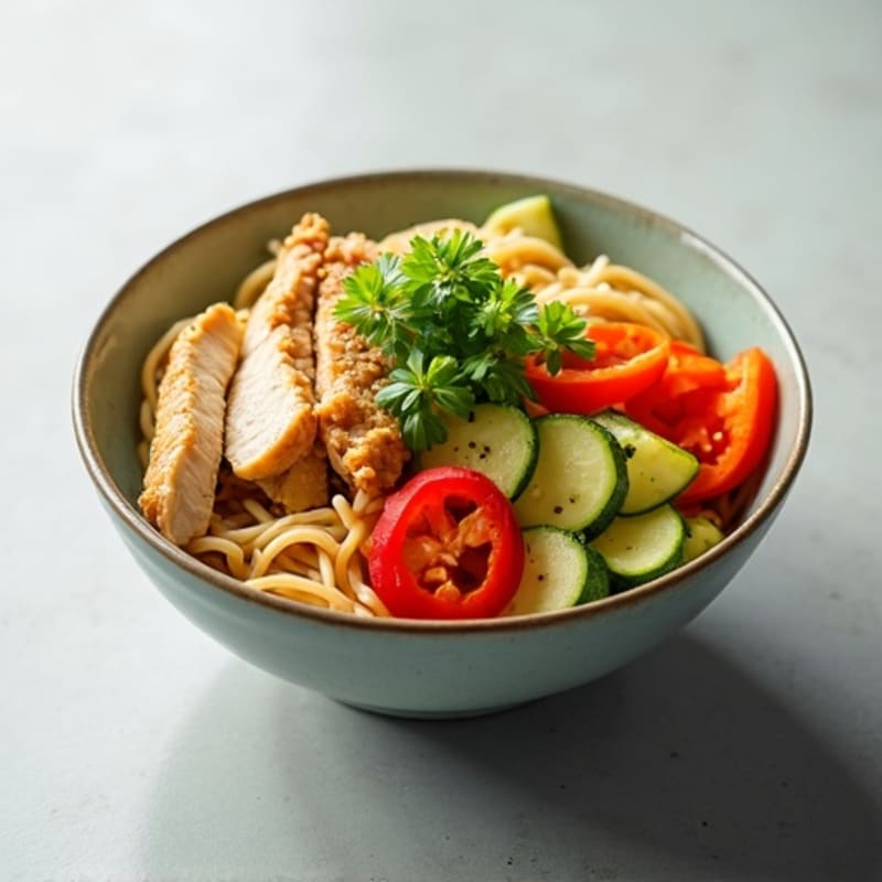 Silky Chicken and Vegetable Noodle Bowl