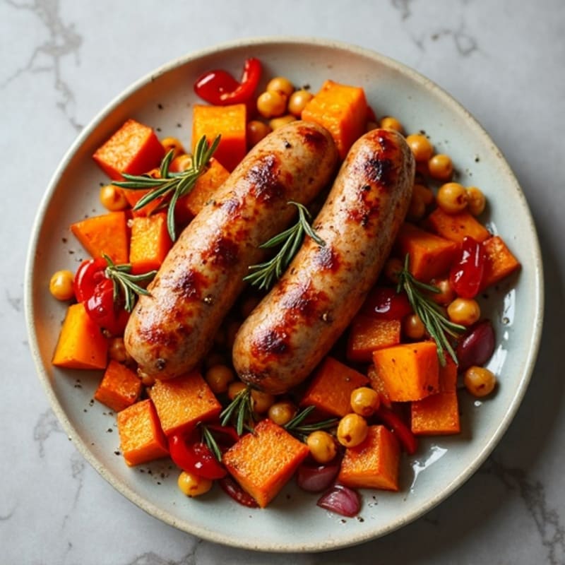 Herb-Roasted Sausage and Sweet Potato Sheet Pan Dinner
