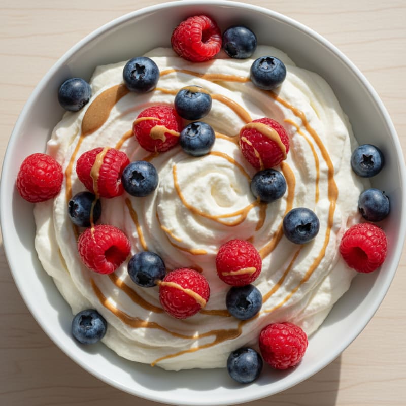 Silky Greek Yogurt Protein Mousse with Berries