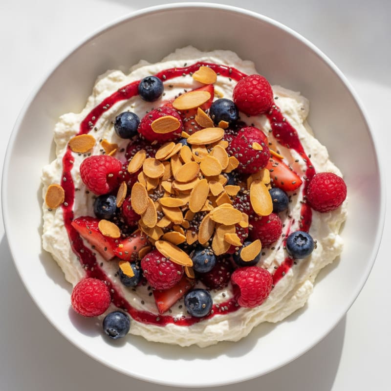 Silky Greek Yogurt Protein Pudding with Berries