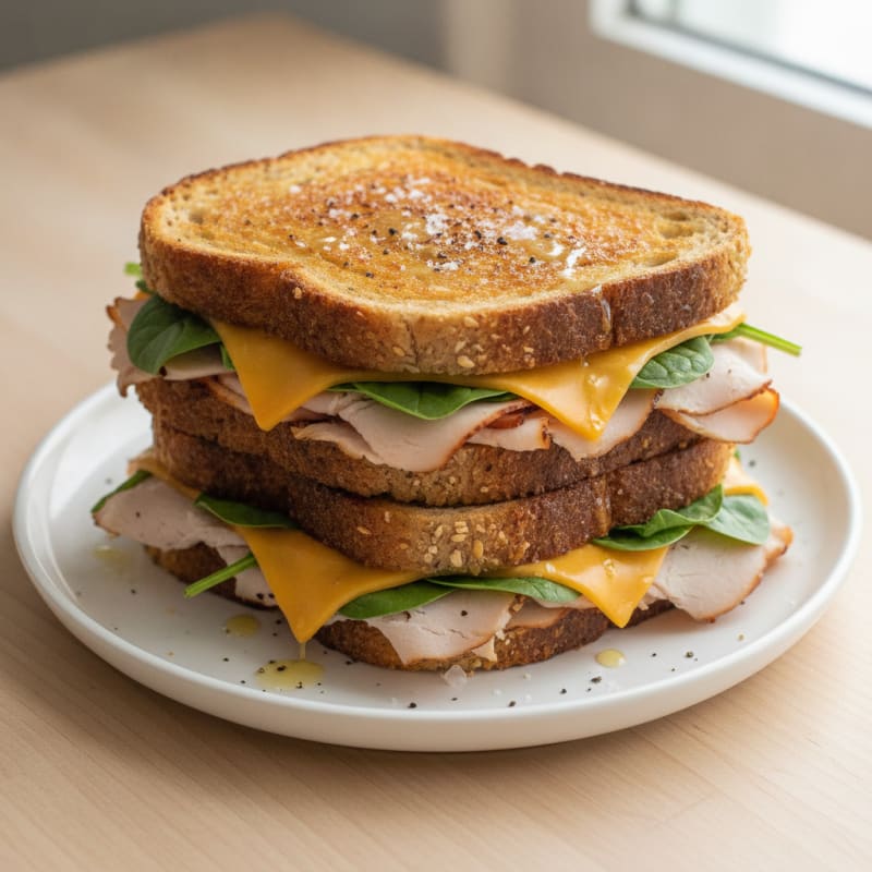 Triple-Decker Grilled Cheese Sandwich