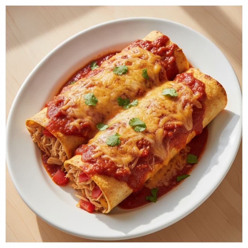 Chicken Enchiladas with Red Chili Sauce