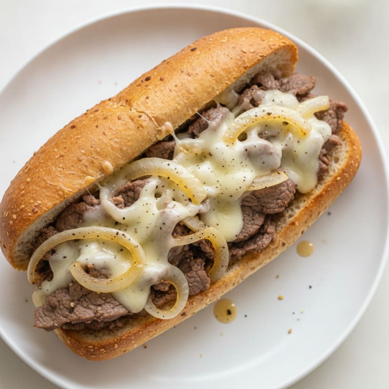 Philly Cheesesteak with Caramelized Onions