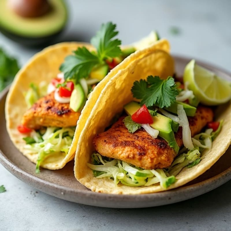Roasted Chicken Tacos with Crunchy Cabbage Slaw