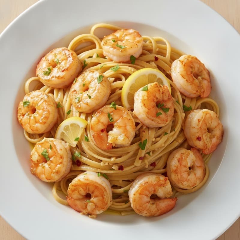 Garlic Butter Shrimp Scampi with Linguine