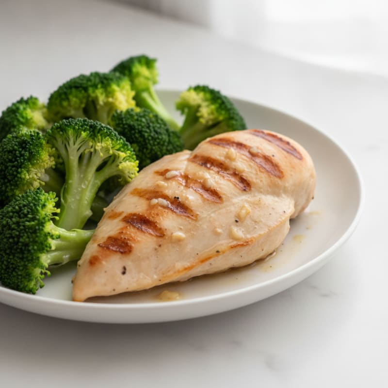Grilled Chicken Breast with Steamed Broccoli