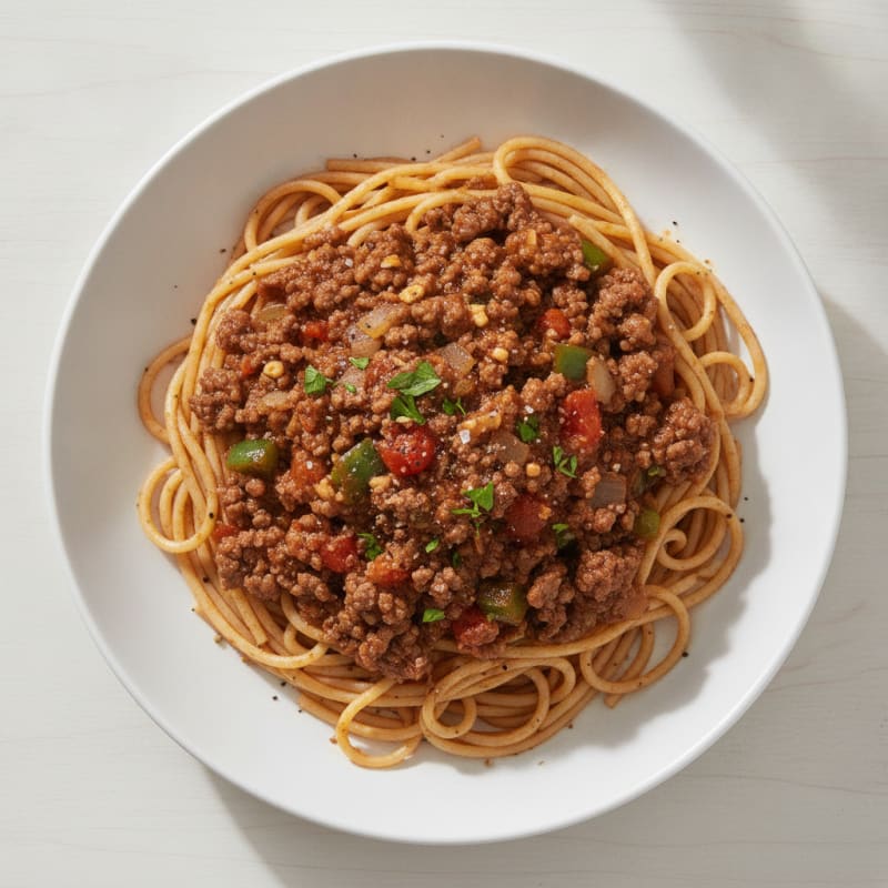 Classic Spaghetti with Rich Meat Sauce