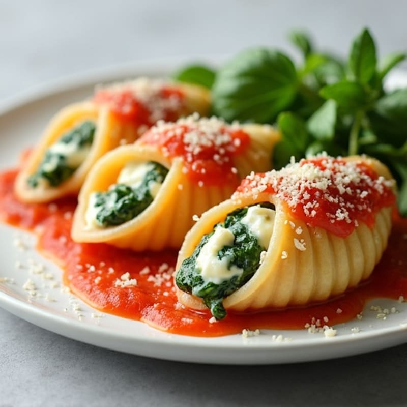 Creamy Spinach Ricotta Stuffed Whole Wheat Shells