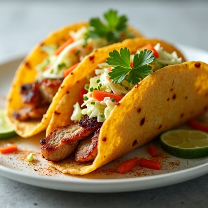 Crispy Slow Cooked Pork Tacos with Fresh Slaw
