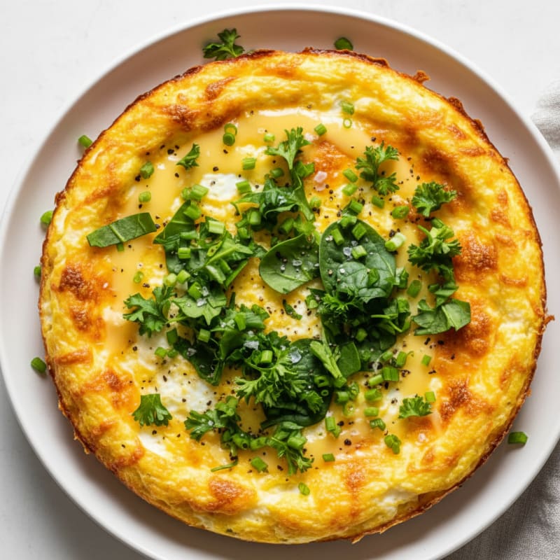Golden Cheesy Baked Eggs with Herbs