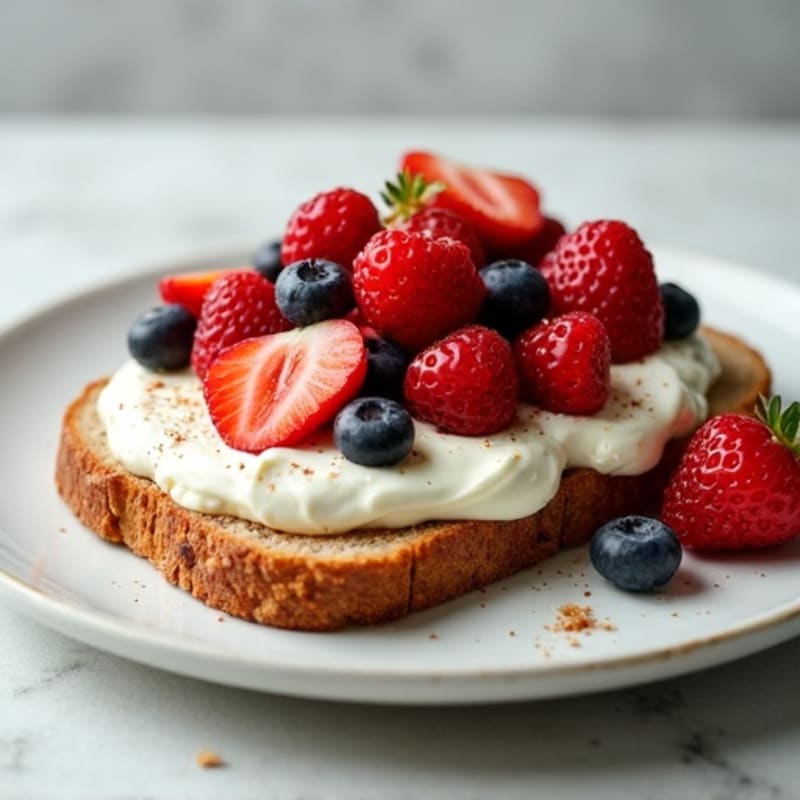 Protein-Packed Whipped Cottage Cheese Toast with Fresh Berries