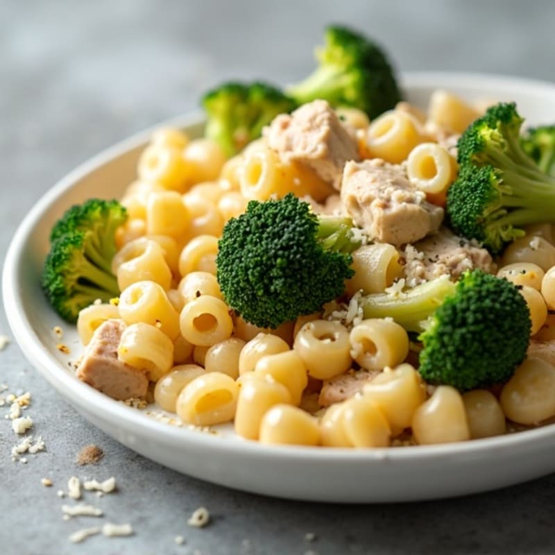 Creamy Baked Whole Wheat Macaroni with Chicken and Broccoli