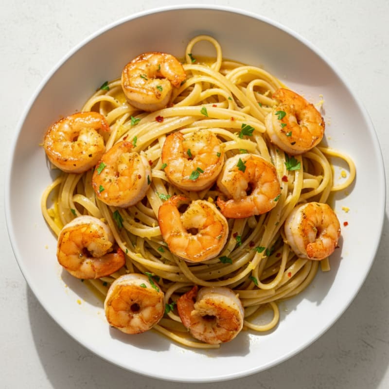 Garlic Butter Shrimp Scampi with Linguine