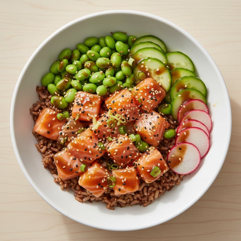 Zesty Salmon Poke Rice Bowl
