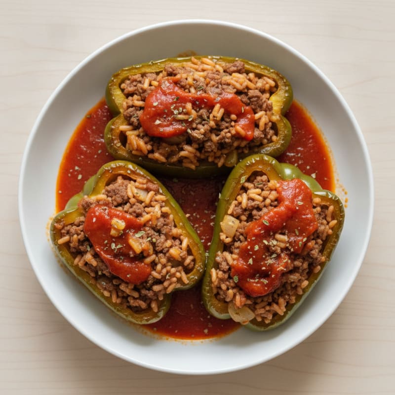 Beef and Rice Stuffed Bell Peppers