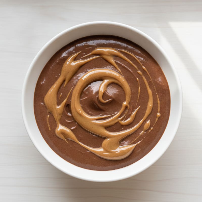 Chocolate Protein Pudding with Almond Butter Swirl