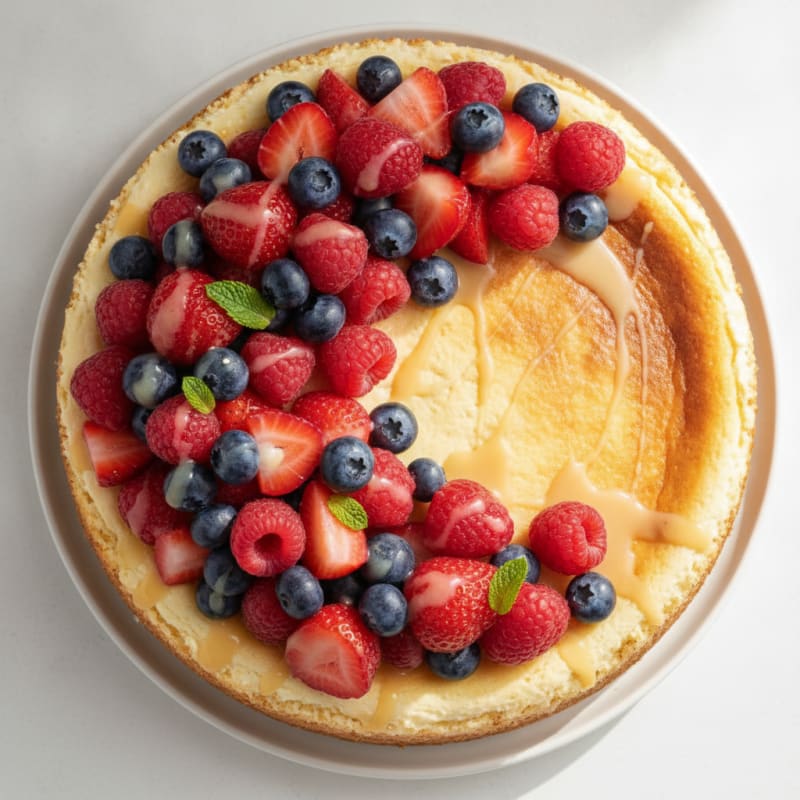 Creamy Protein Cheesecake with Mixed Berries