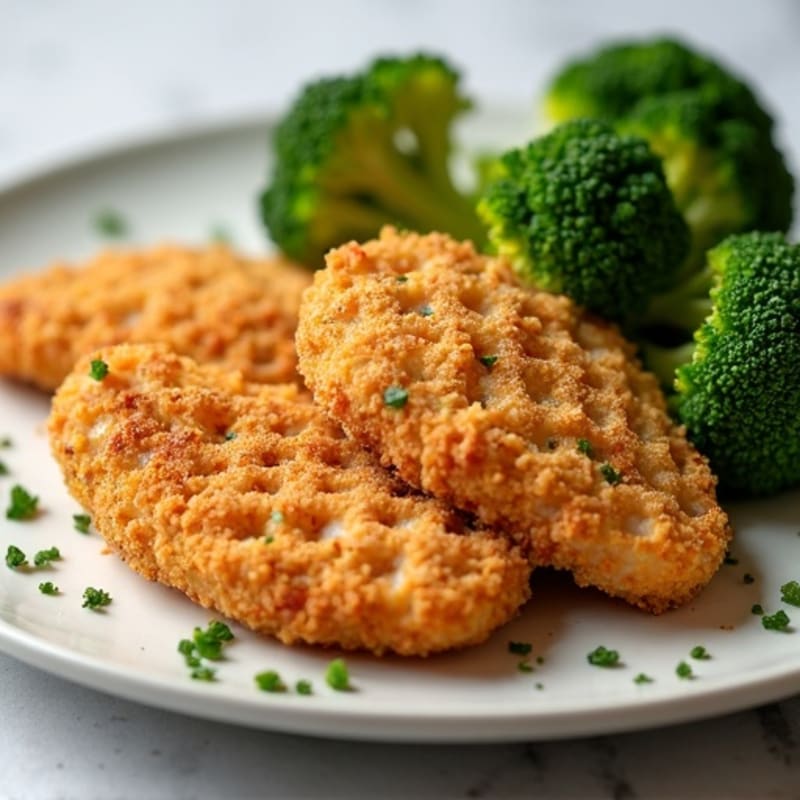 Crispy Baked Chicken Tenders with Roasted Broccoli