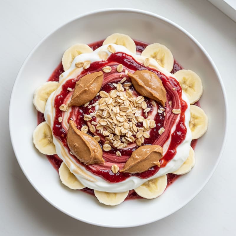 Plant Protein Powder Yoghurt Parfait with Jam Swirl