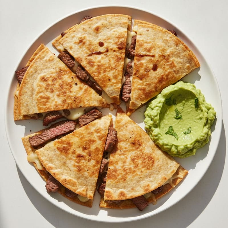 Carne Asada Quesadillas with Guacamole