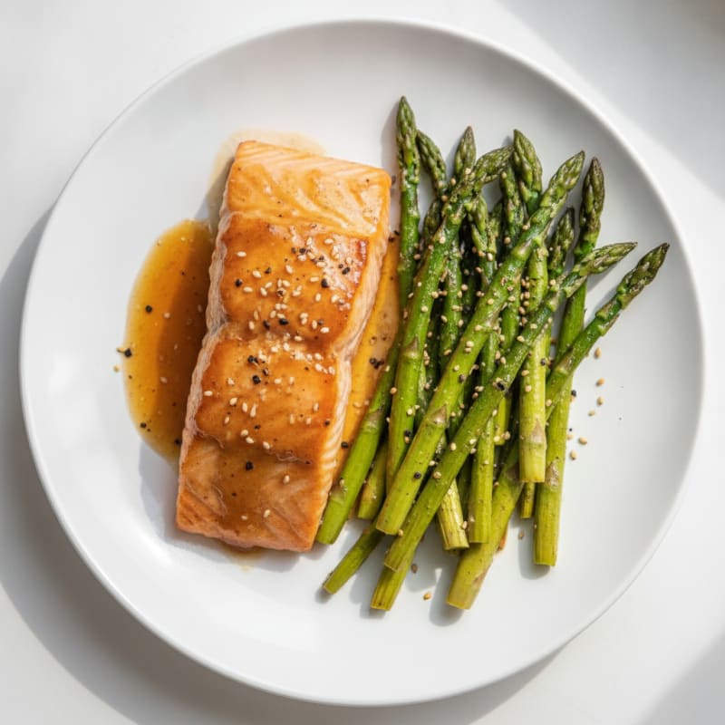 Teriyaki-Glazed Salmon with Roasted Asparagus