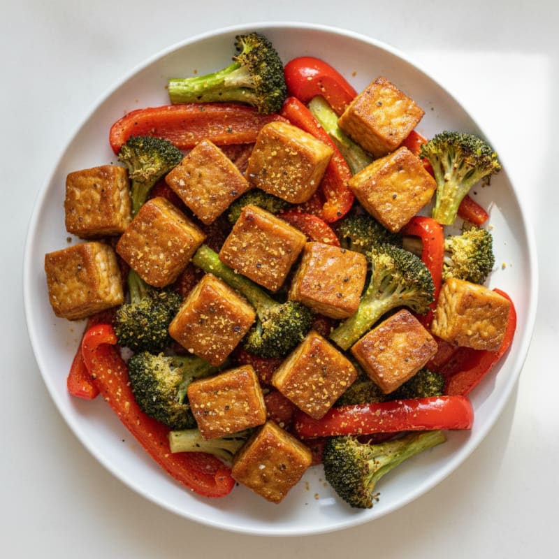 Maple-Glazed Tempeh with Roasted Vegetables