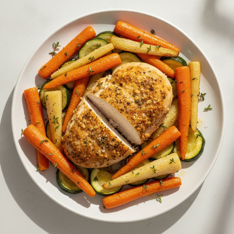 Herb-Baked Chicken with Roasted Root Vegetables