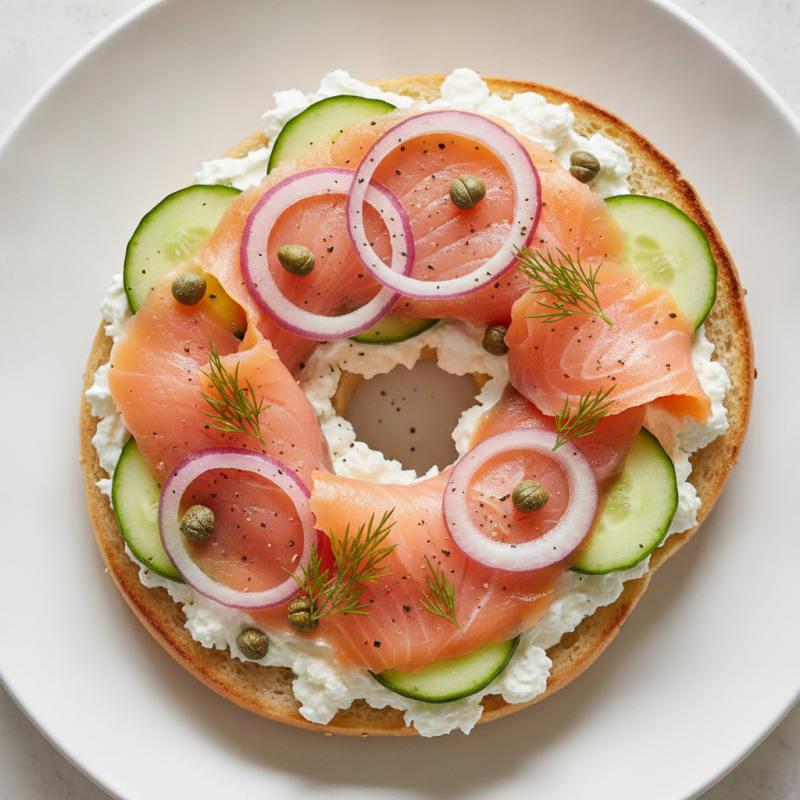 Smoked Salmon Everything Bagel with Cream Cheese