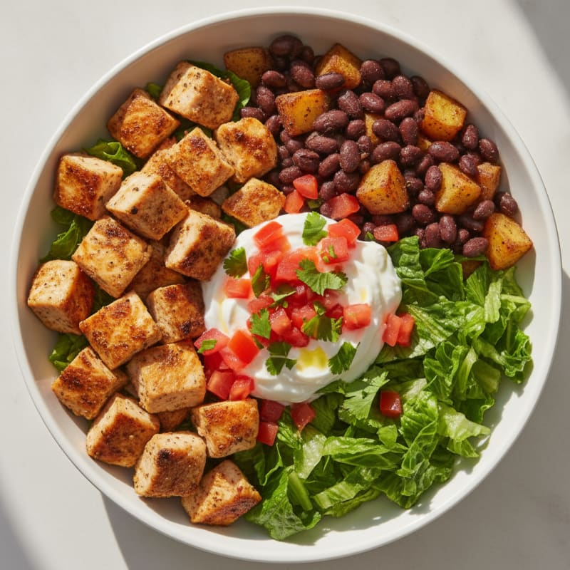 Grilled Chicken Taco Bowl with Black Beans and Fresh Salsa