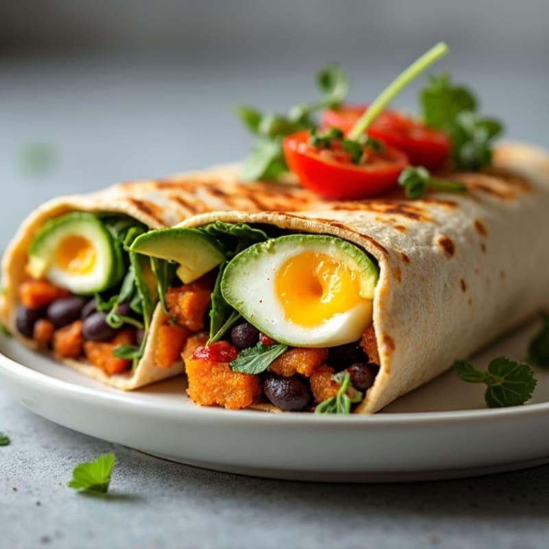 Protein-Packed Sweet Potato Black Bean Breakfast Burrito