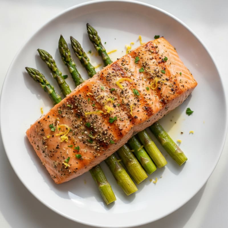 Lemon Herb Grilled Salmon with Asparagus