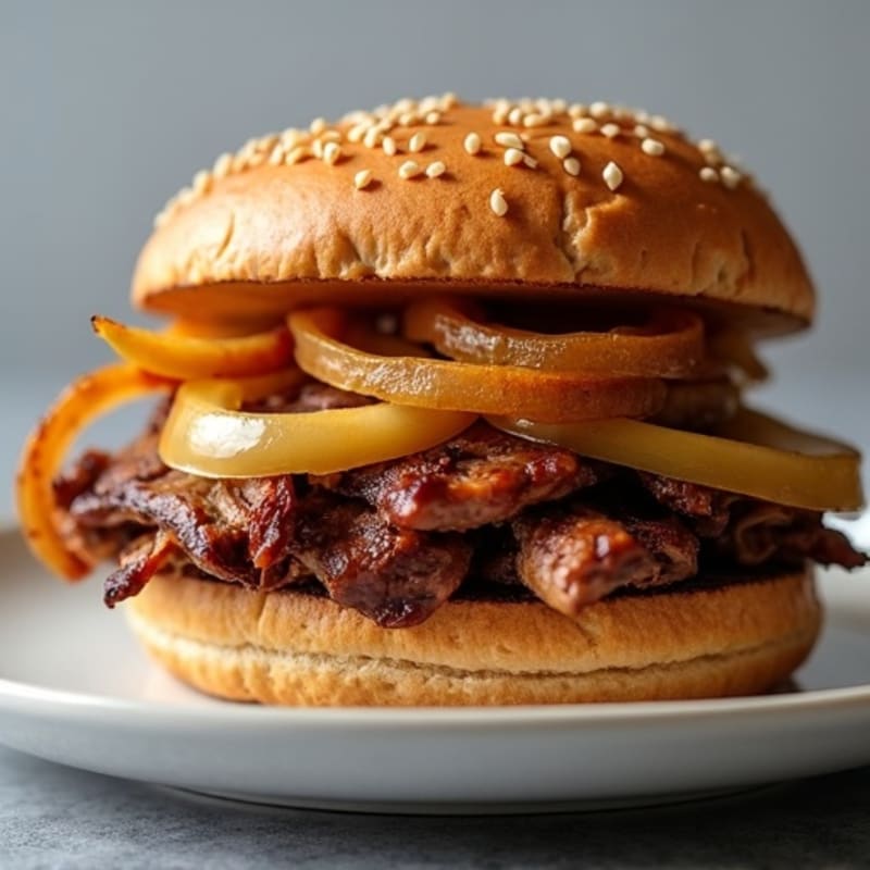Lean Smoky Brisket Sandwich with Caramelized Onions