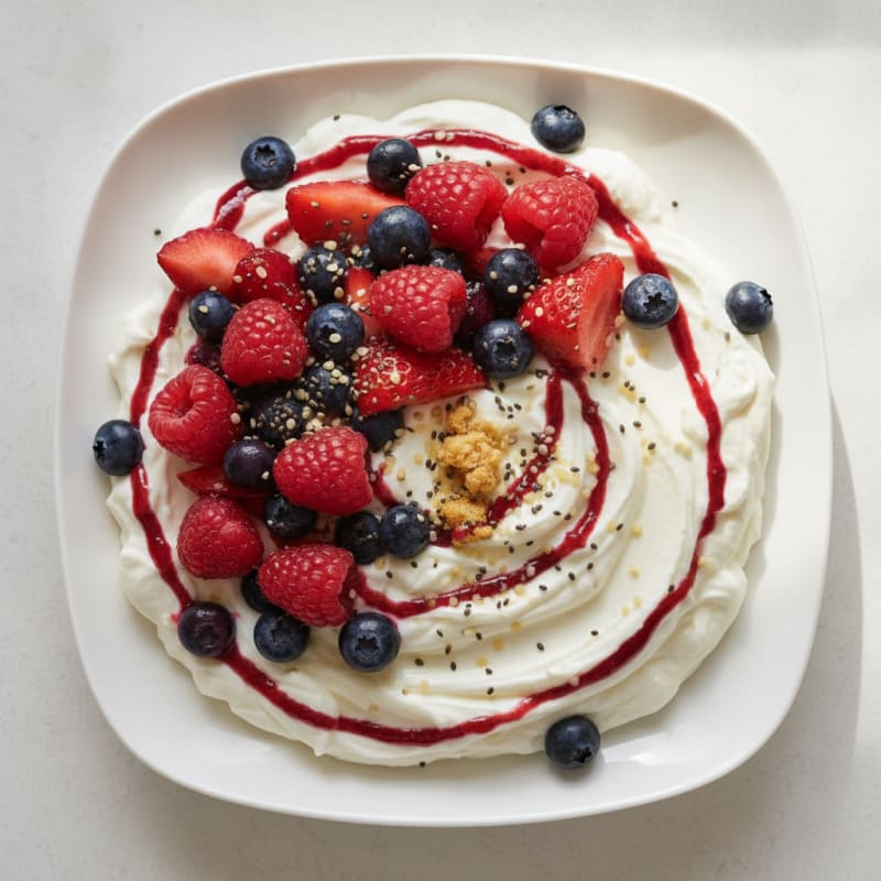 Silky Greek Yogurt Protein Parfait with Mixed Berries