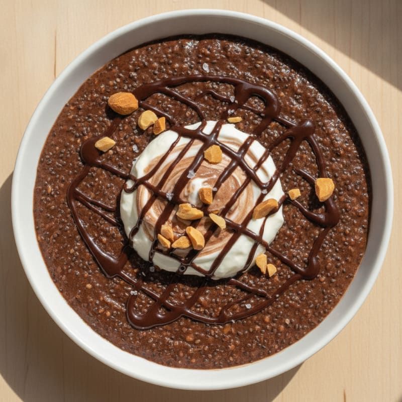 Silky Chocolate Protein Pudding with Chia Seeds