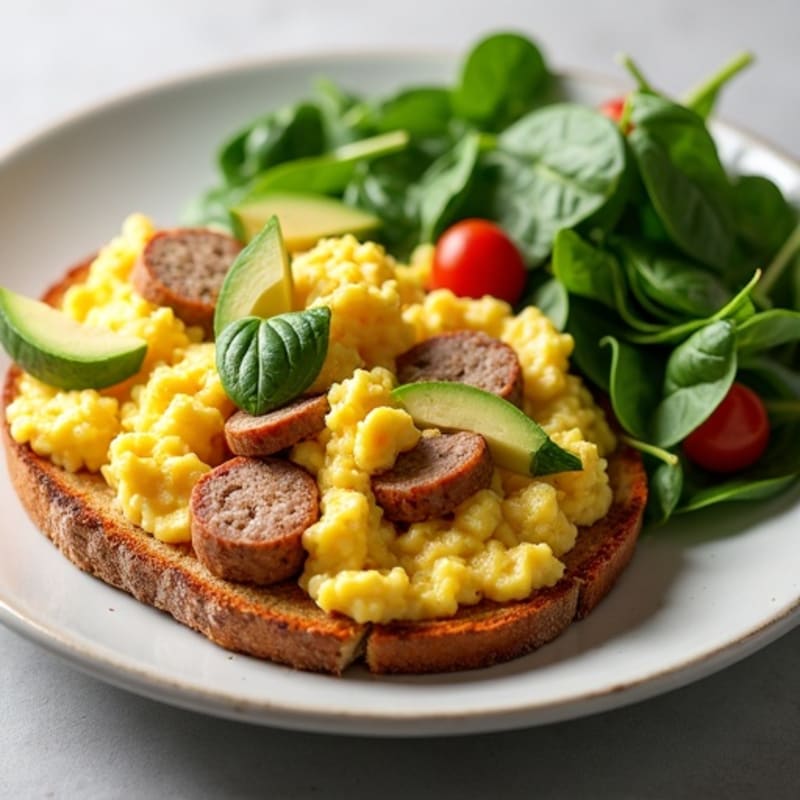 Egg White and Turkey Sausage Scramble with Spinach
