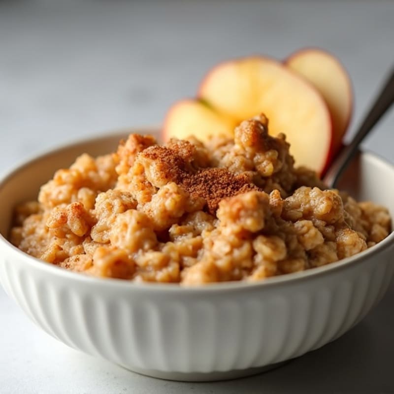 Creamy Baked Cinnamon Apple Protein Oatmeal