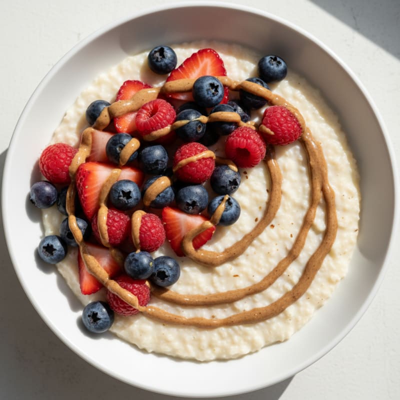 Creamy Cream of Rice with Whey Protein and Berries