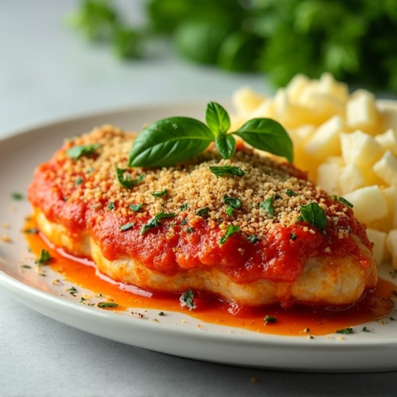 Crispy Baked Chicken Parmesan with Fresh Herbs