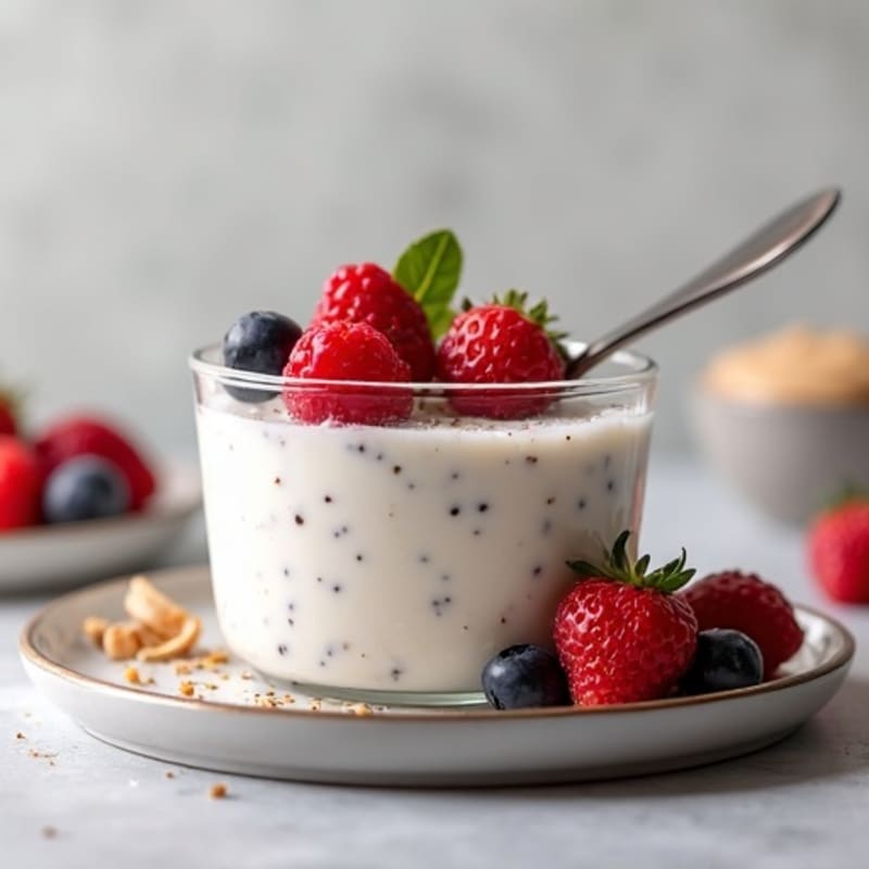 Silky Greek Yogurt Protein Pudding with Berries