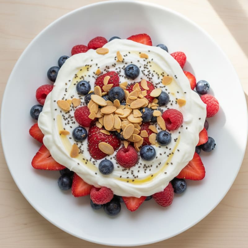 Greek Yogurt Protein Parfait with Mixed Berries