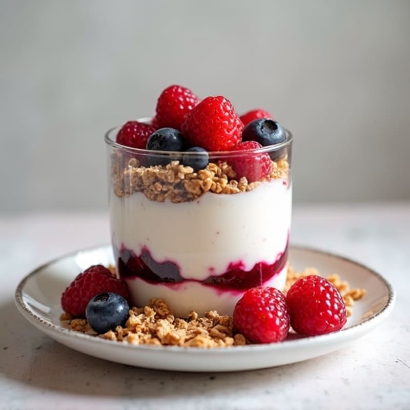 Greek Yogurt Protein Parfait with Mixed Berries